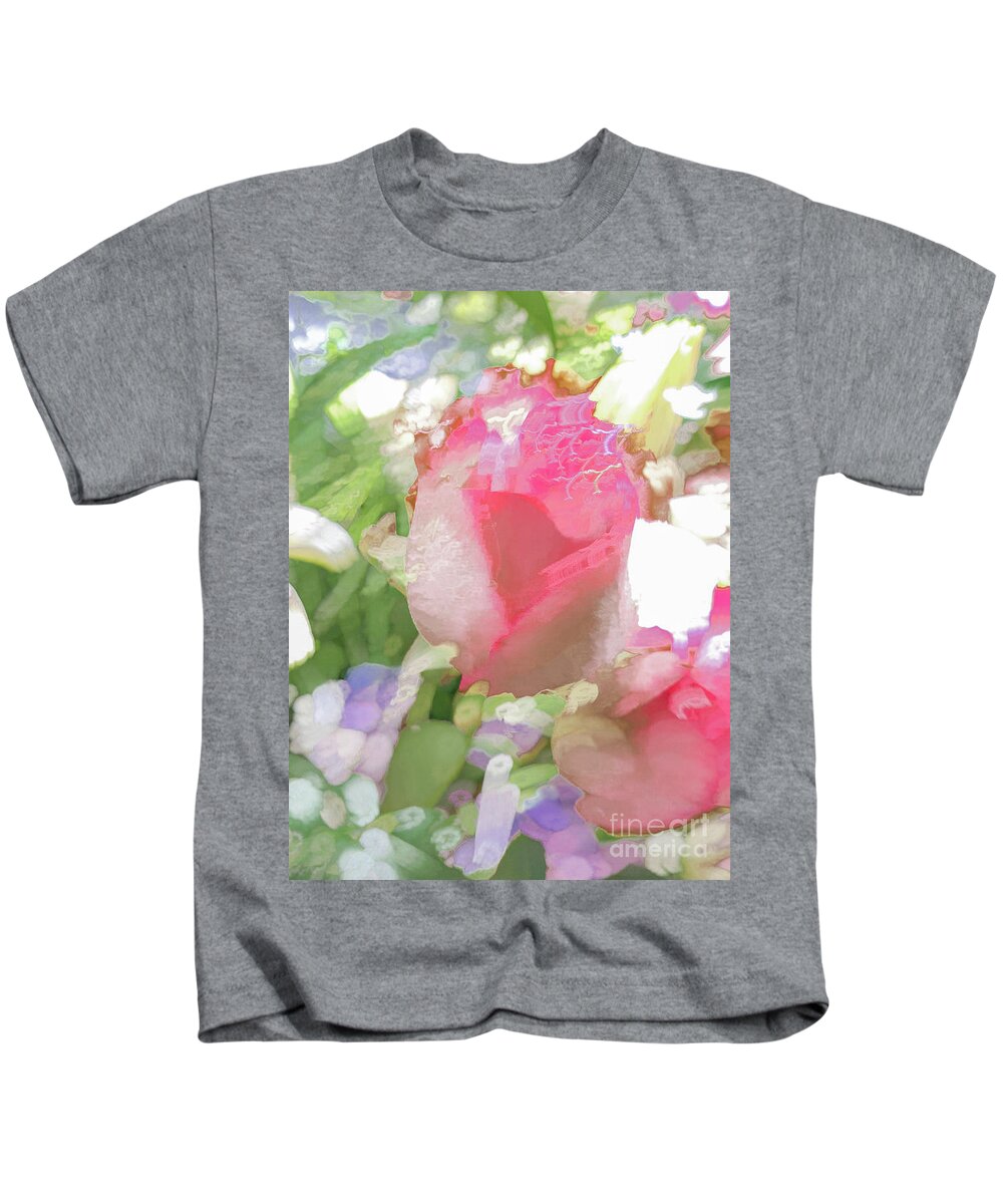 Abstract Kids T-Shirt featuring the photograph Pink Rose Pastel Abstract by Phillip Rubino