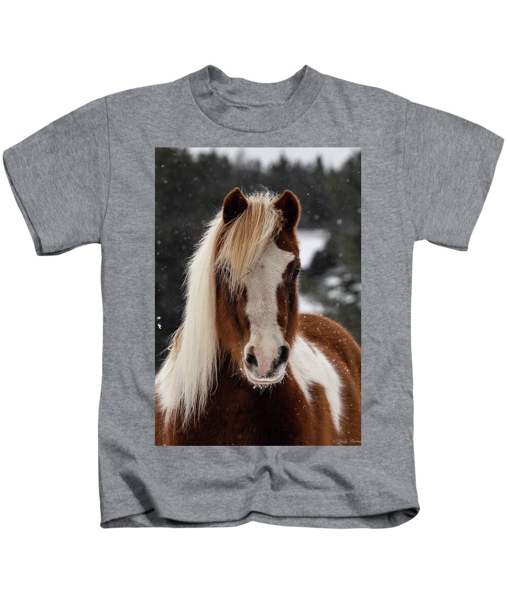 Horse Kids T-Shirt featuring the photograph Portrait of a Pony by Jody Partin