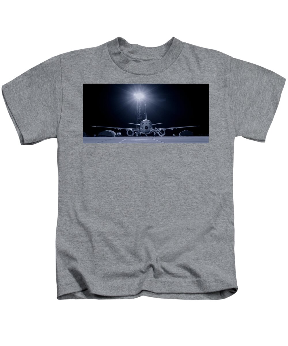 P-8 Poseidon Kids T-Shirt featuring the photograph Poseidon Waits by Airpower Art