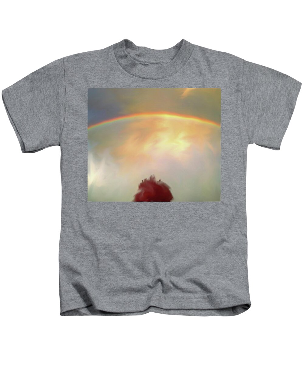Digital Painting Kids T-Shirt featuring the mixed media Rainbow over Durango by Jonathan Thompson