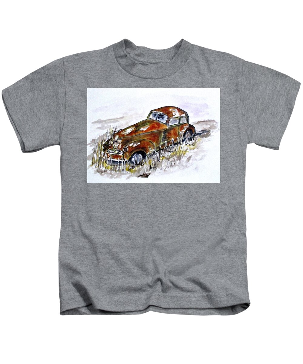 Vintage Cars Kids T-Shirt featuring the painting Regal Sleep by Clyde J Kell
