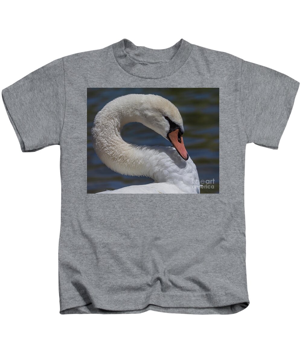 Photography Kids T-Shirt featuring the photograph Regal Swan by Alma Danison