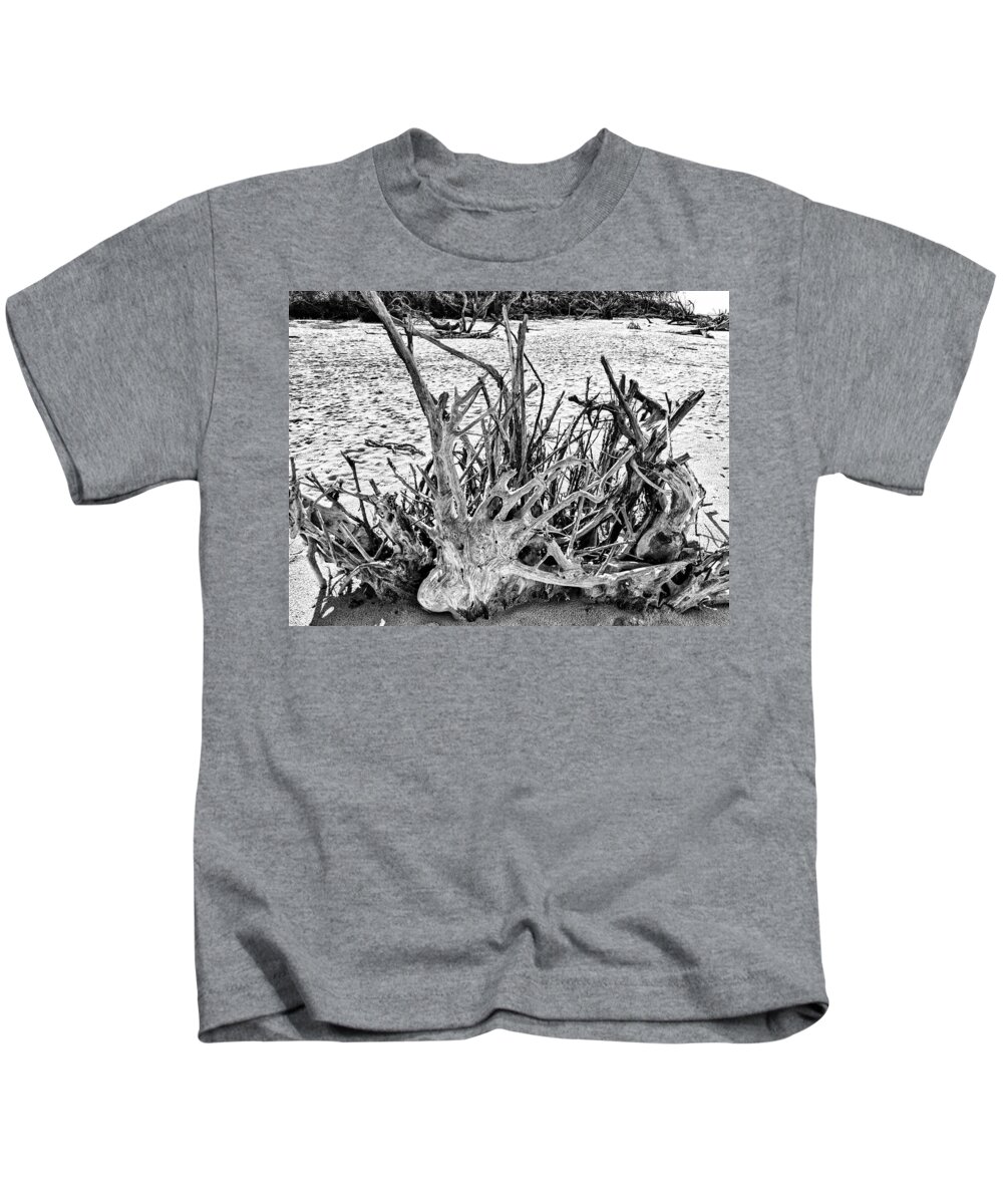 Landscape Kids T-Shirt featuring the photograph Rooted in Black and White by Portia Olaughlin