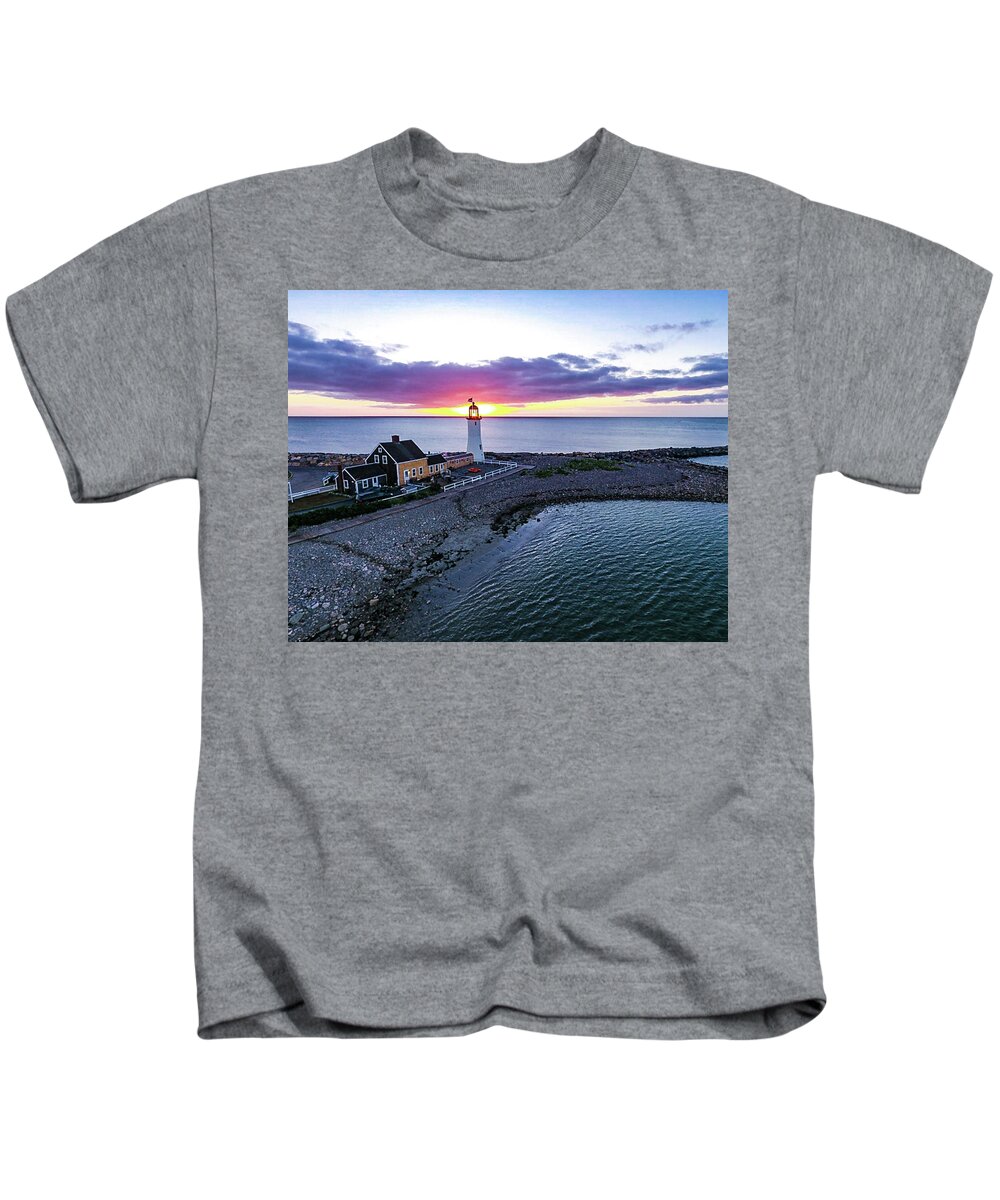 Lighthouse Kids T-Shirt featuring the photograph Shine Through by William Bretton