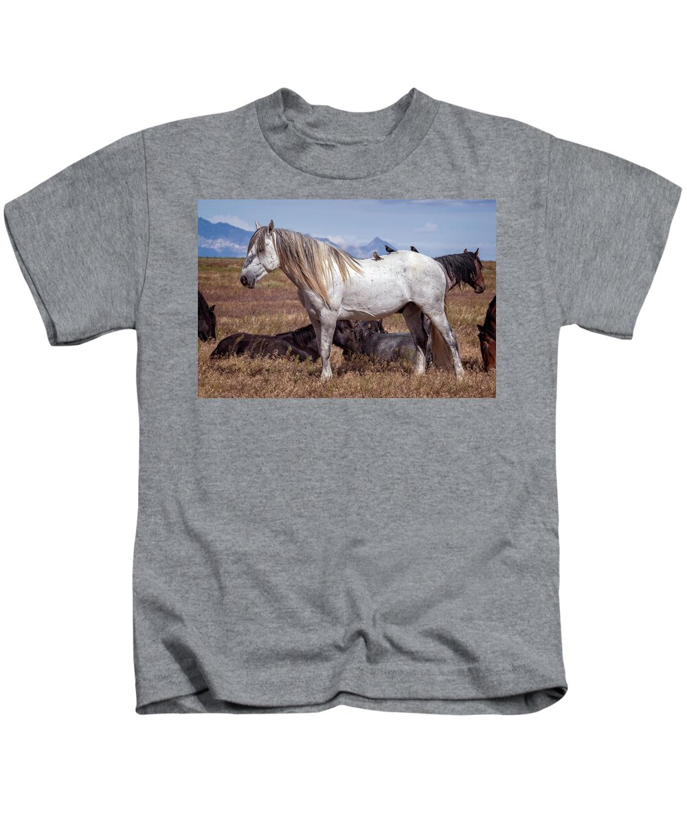 Wild Horse Kids T-Shirt featuring the photograph Siesta Time by Jeanette Mahoney