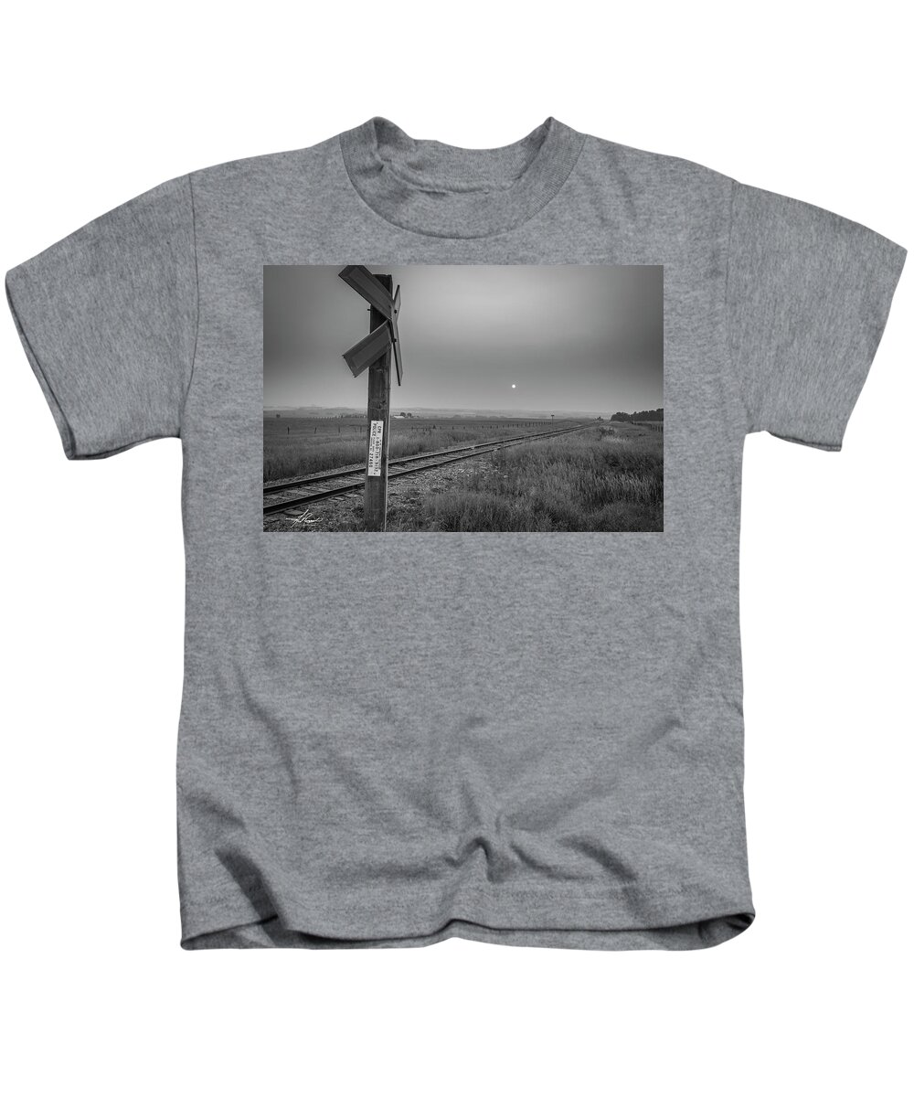 August 2018 Kids T-Shirt featuring the photograph Smoke Haze Over the Prairie by Phil And Karen Rispin