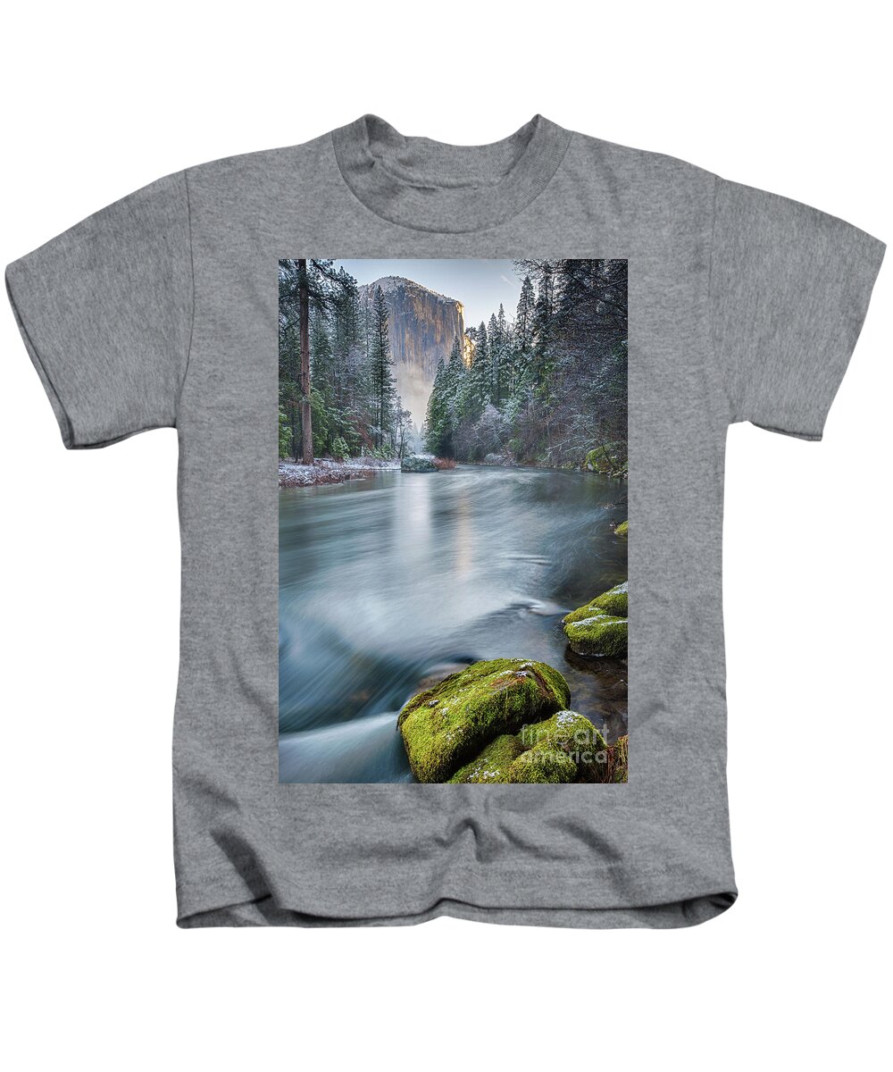 Yosemite Kids T-Shirt featuring the photograph Snow Dusted Morning 2 by Anthony Michael Bonafede