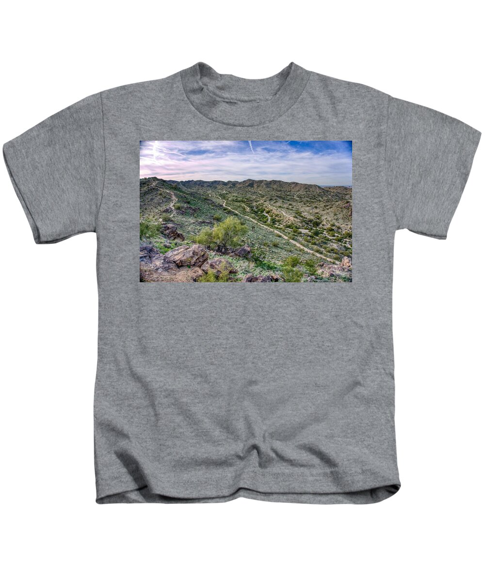 Sunsets Kids T-Shirt featuring the photograph South Mountain Landscape by Anthony Giammarino