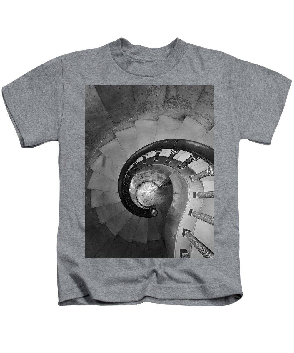 Spiral Kids T-Shirt featuring the photograph Spiral Staircase, Lakewood Cemetary Chapel by Sarah Lilja