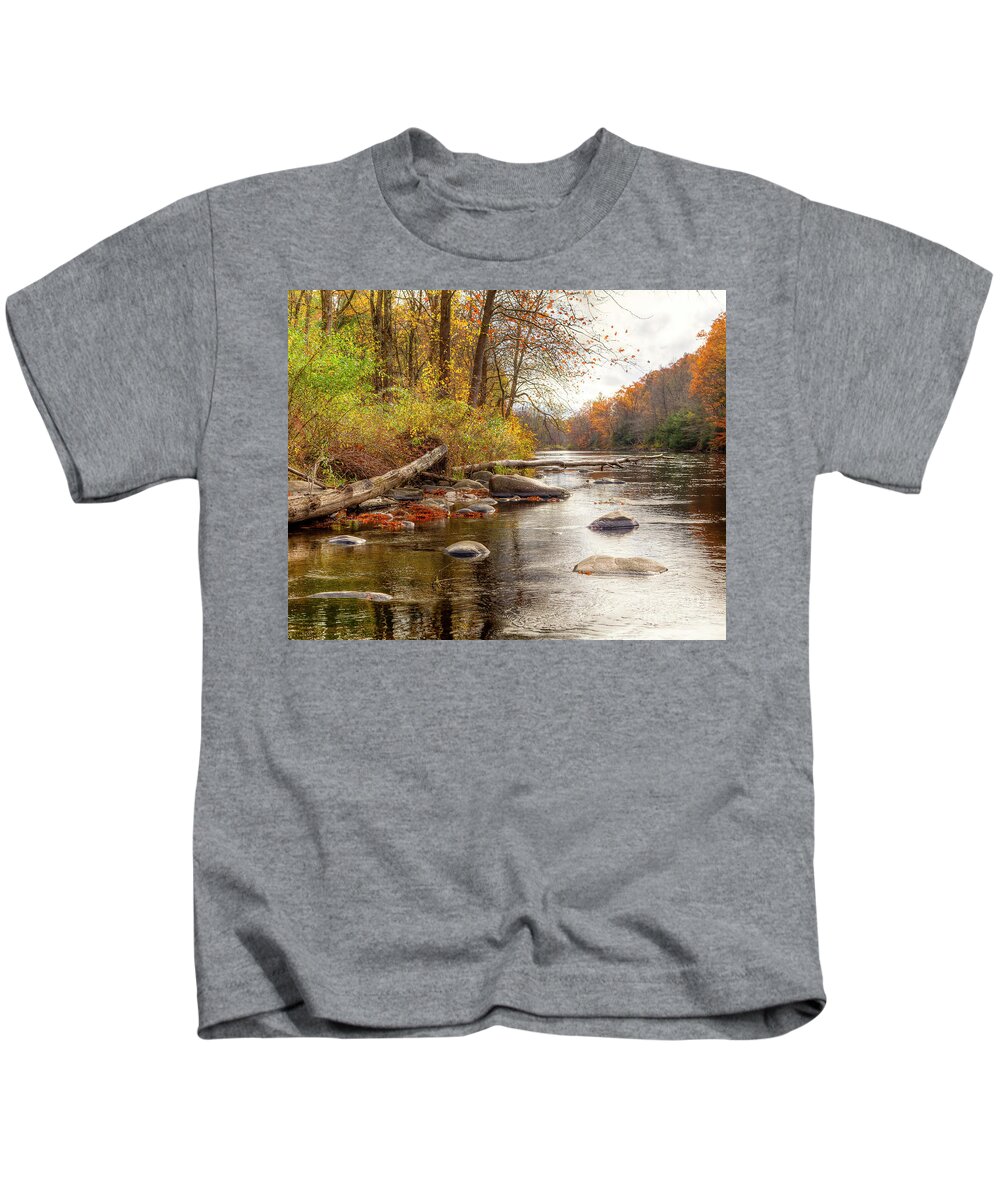 Farmington River Kids T-Shirt featuring the photograph Spring Hole #2 by Tom Cameron