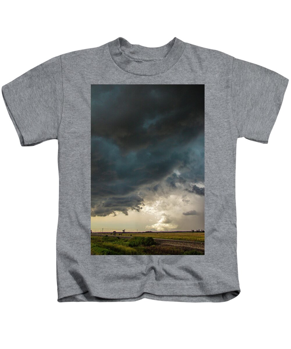 Nebraskasc Kids T-Shirt featuring the photograph Storm Chasin in Nader Alley 012 by NebraskaSC