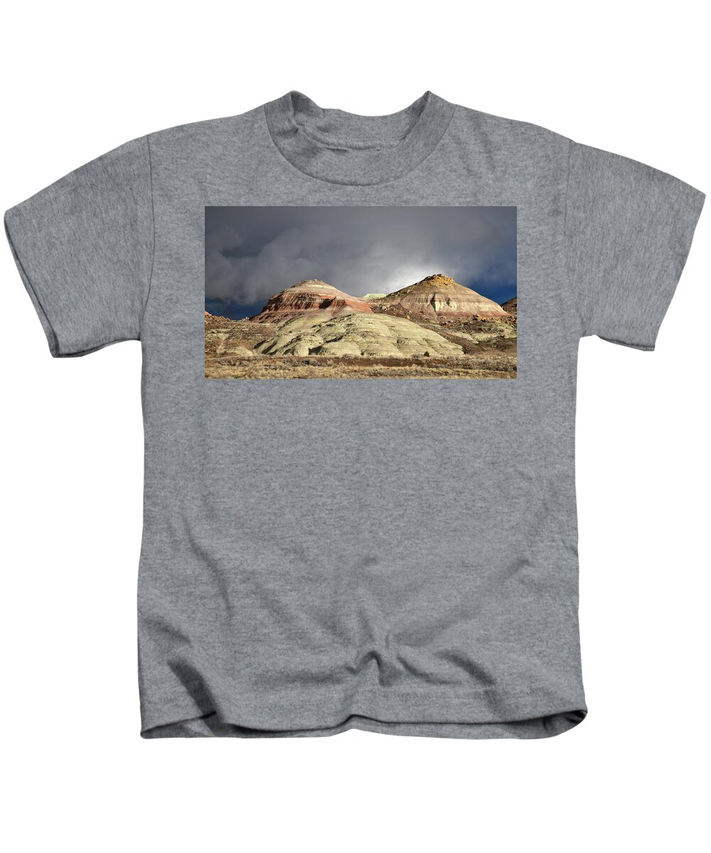 Ruby Mountain Kids T-Shirt featuring the photograph Storm Rolls in Over Ruby Mountain by Ray Mathis