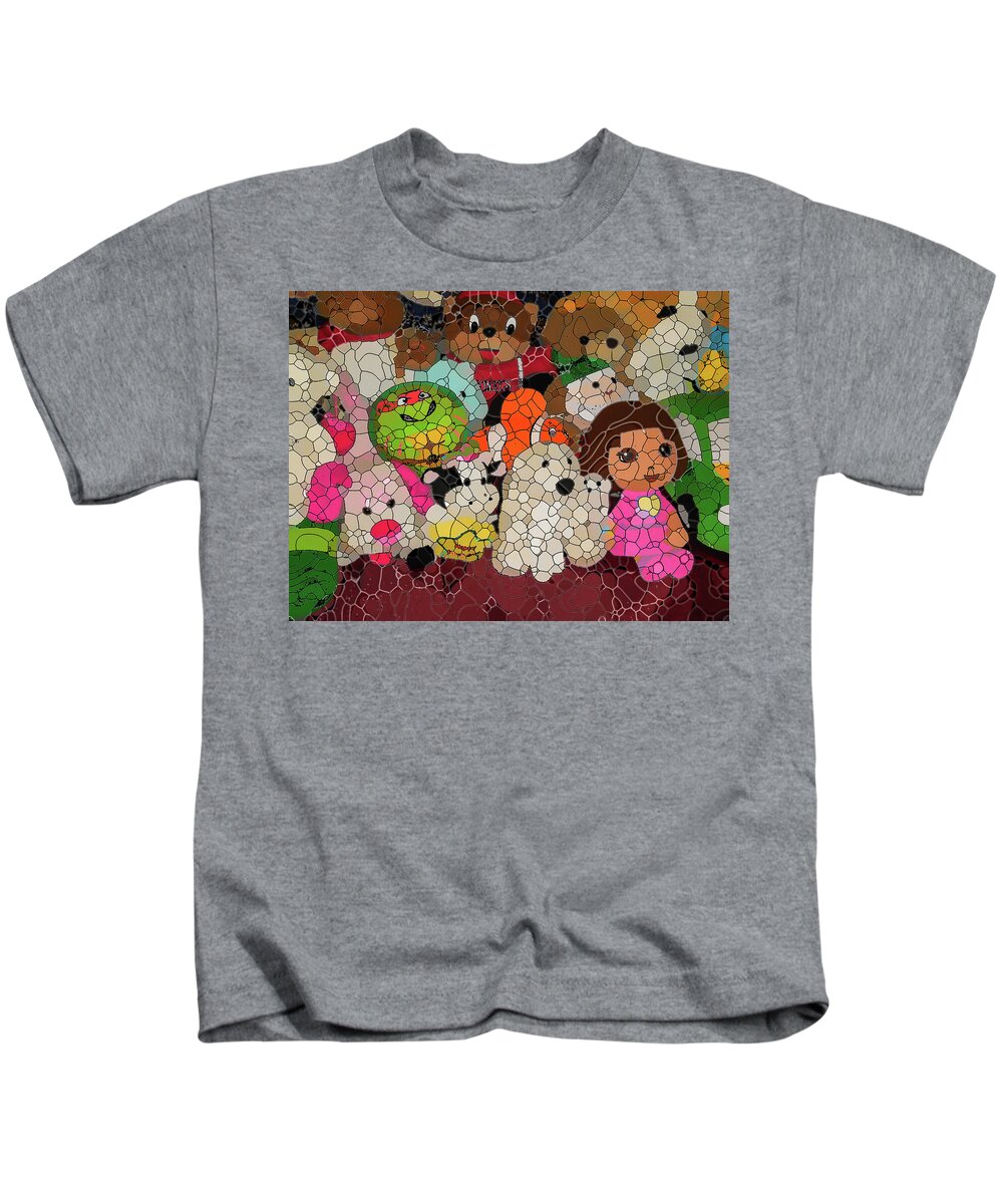 Stuffed Toys Kids T-Shirt featuring the photograph Stuffed toys by Jeelan Clark