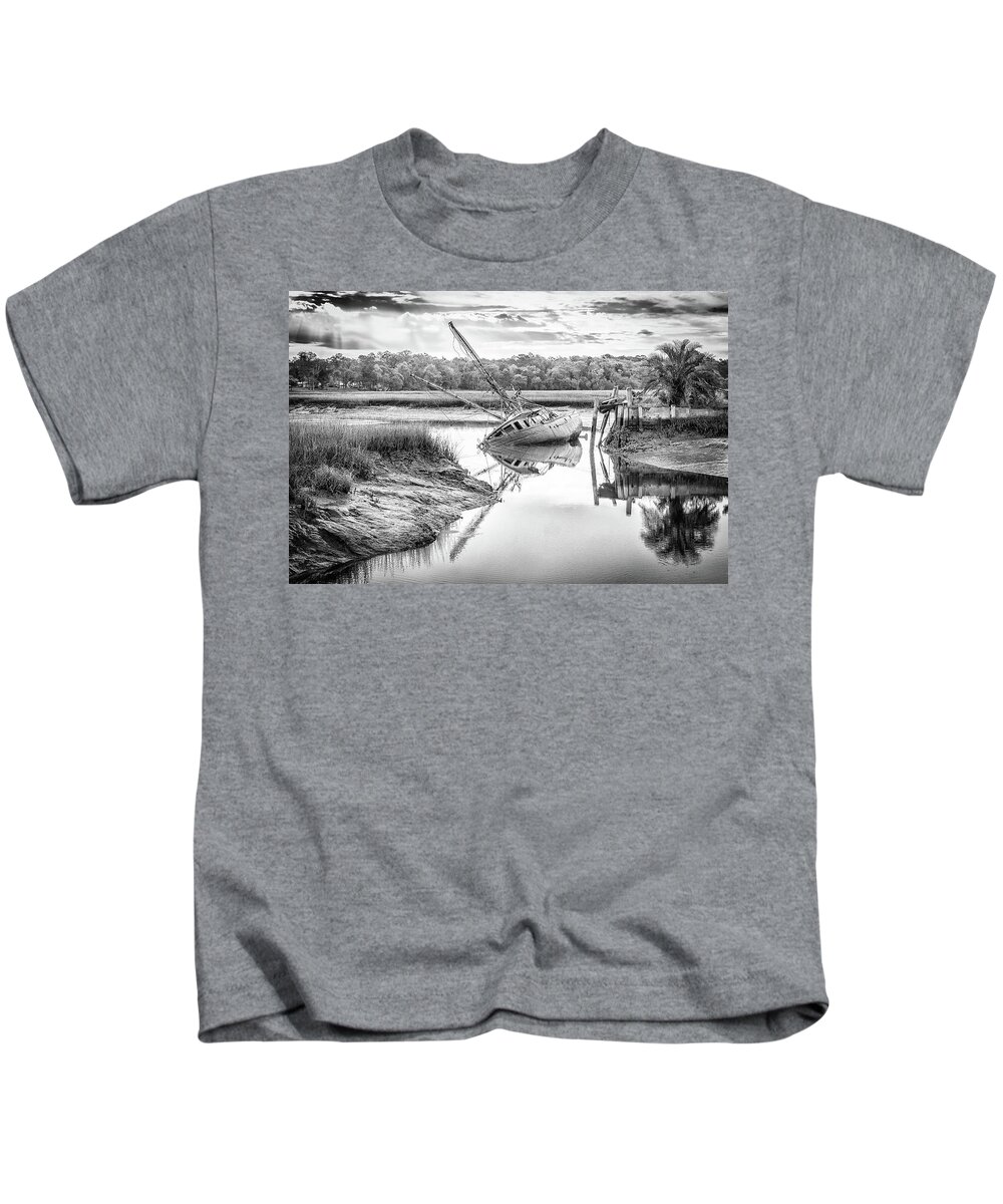 Shrimpboat Kids T-Shirt featuring the photograph Sunken Treasure by Scott Hansen