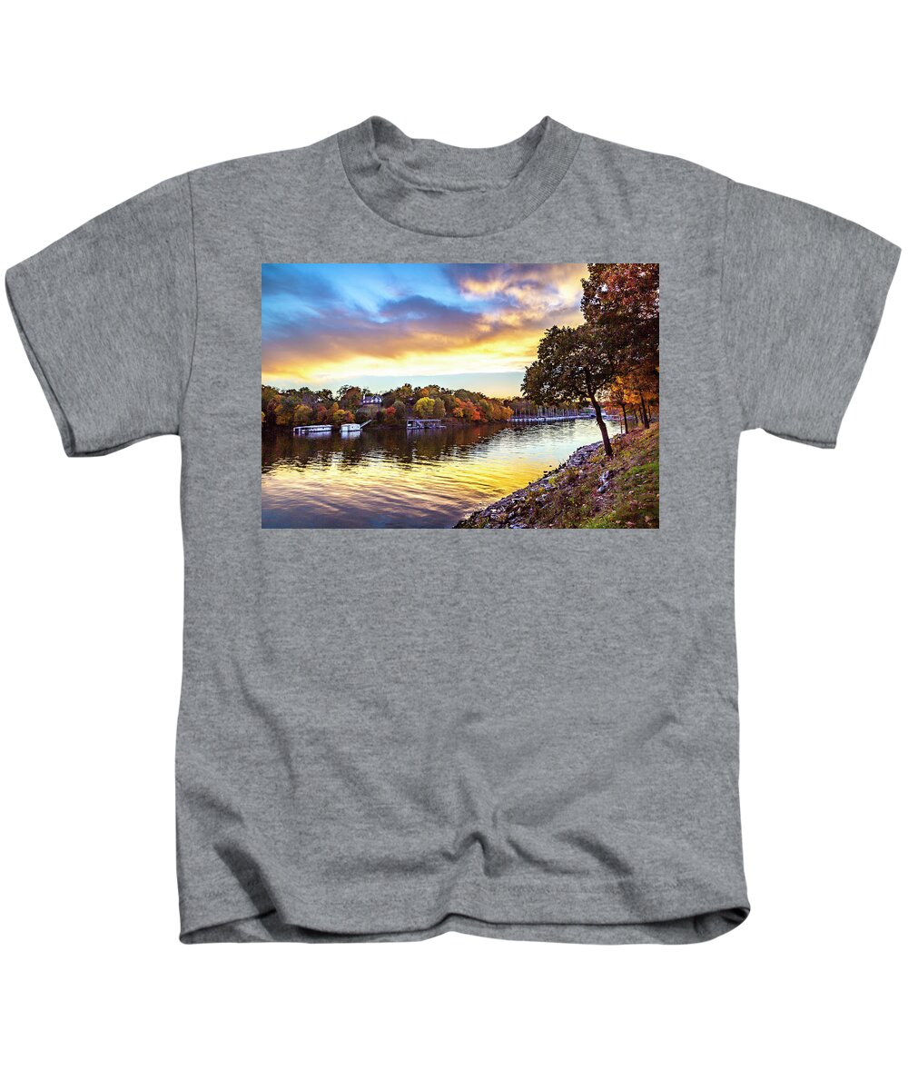 Sunset Kids T-Shirt featuring the photograph Sunset at Water's Edge by David Wagenblatt