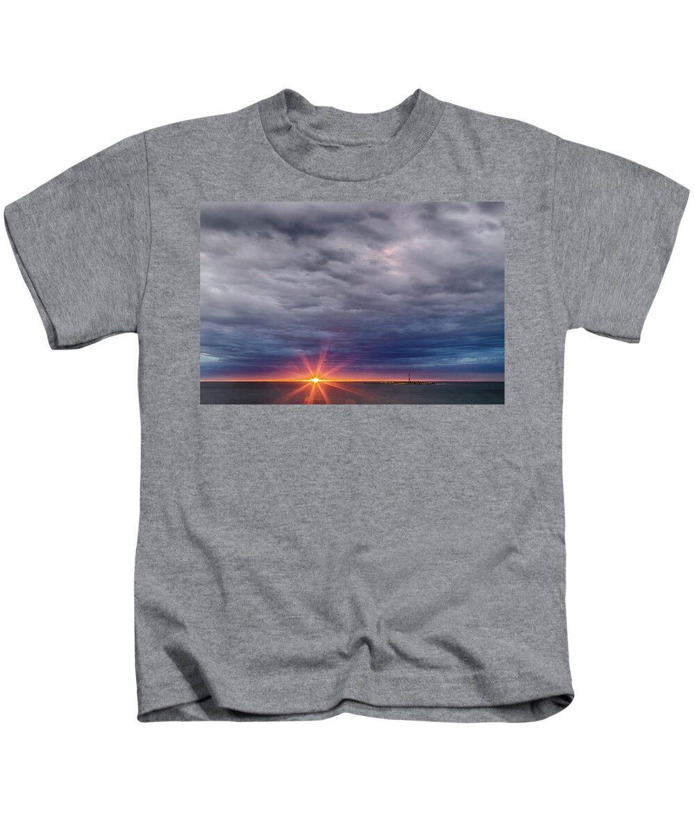 Quay Kids T-Shirt featuring the photograph Sunset on red lookout by Vivida Photo PC