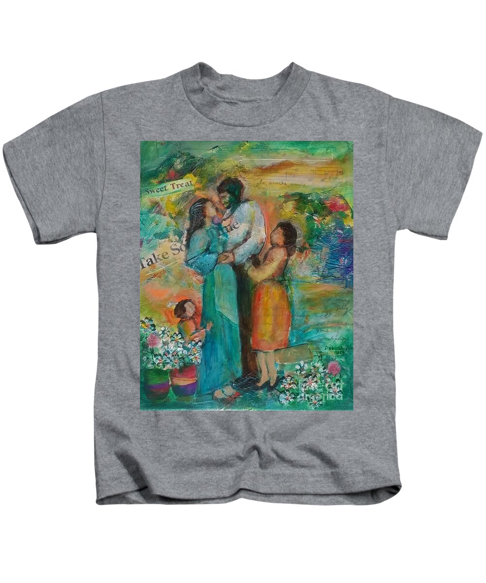 Collage Kids T-Shirt featuring the mixed media Take Some Time by Deborah Nell