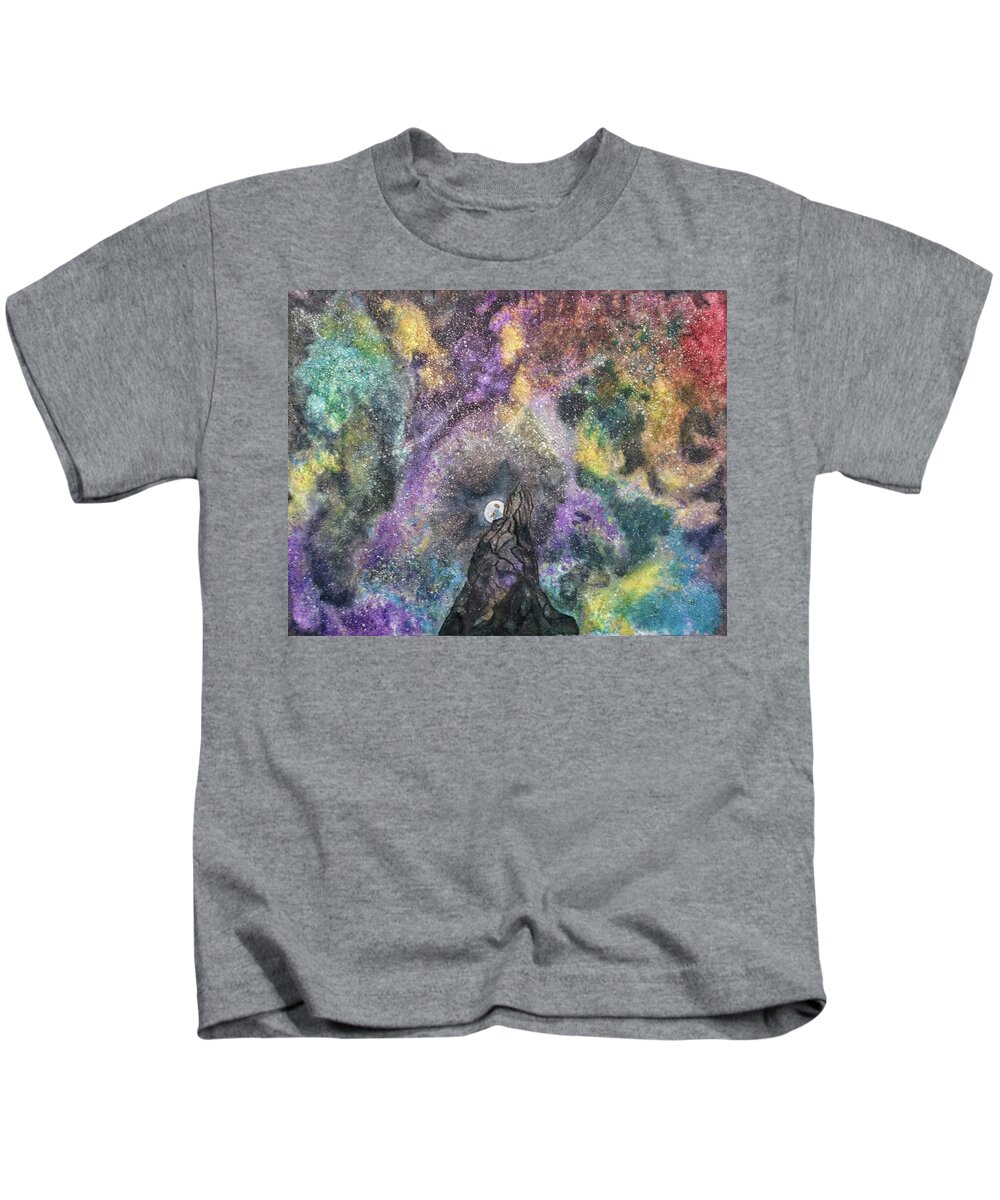 Moon Kids T-Shirt featuring the painting The Boy Who Followed The Moon by Misty Morehead