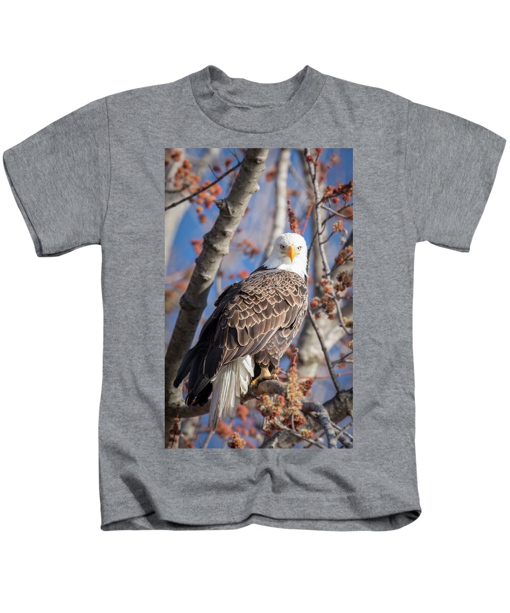 Bald Eagle Kids T-Shirt featuring the photograph The Eyes by Laura Hedien
