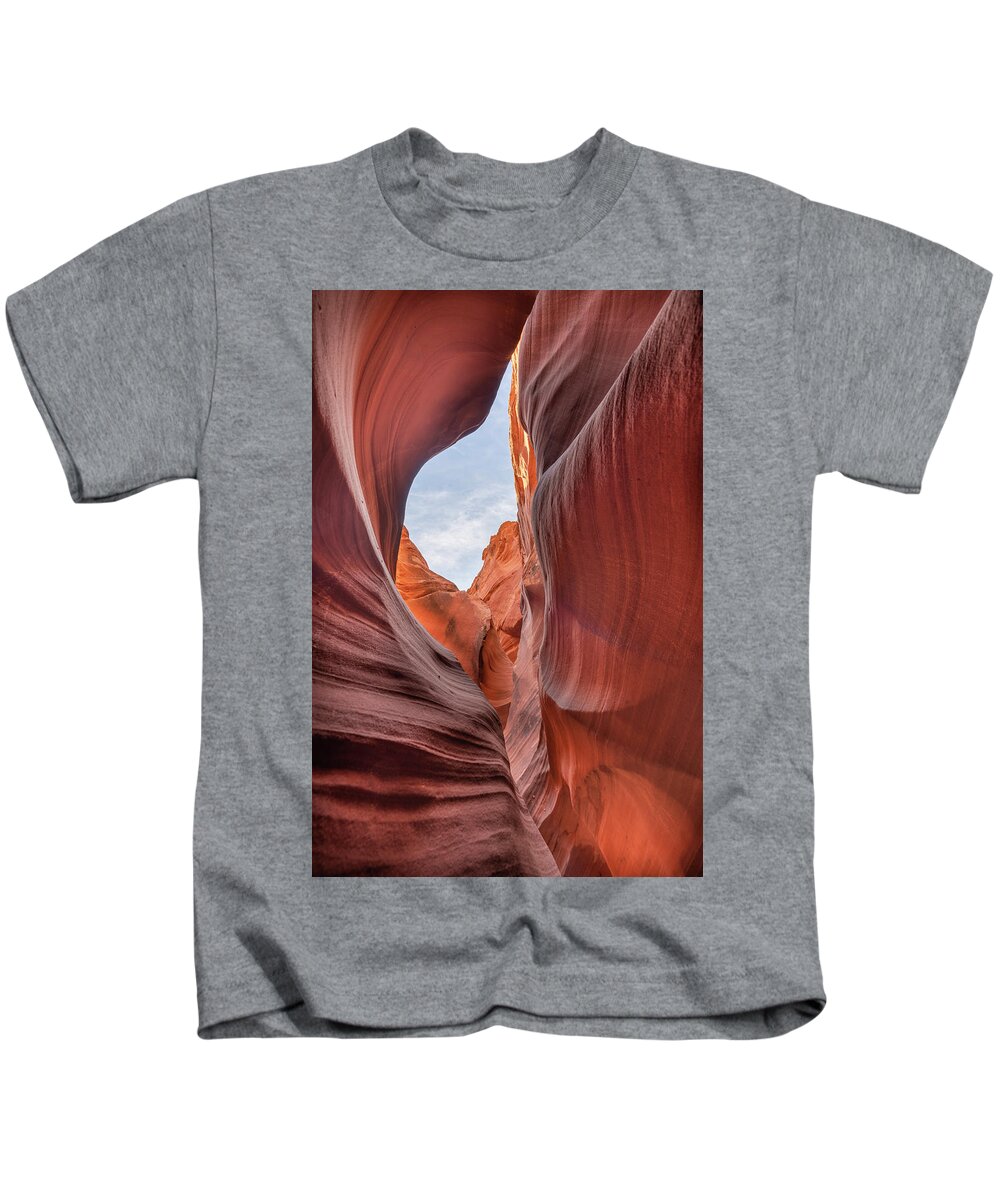 Antelope Canyon Kids T-Shirt featuring the photograph The Flame by Arthur Oleary