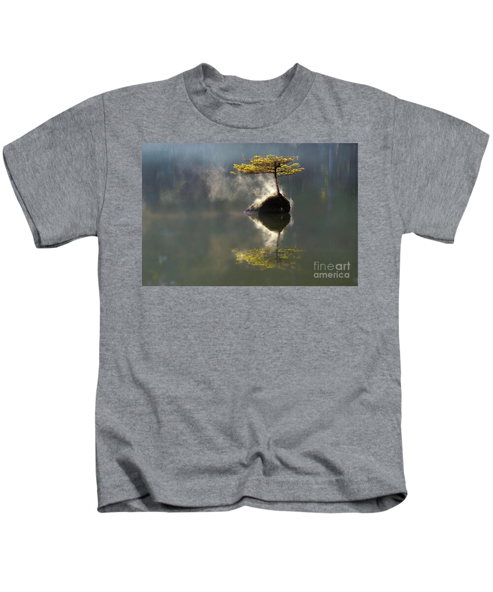 The Little Tree Kids T-Shirt featuring the photograph The Little Tree On Fairy Lake by Bob Christopher