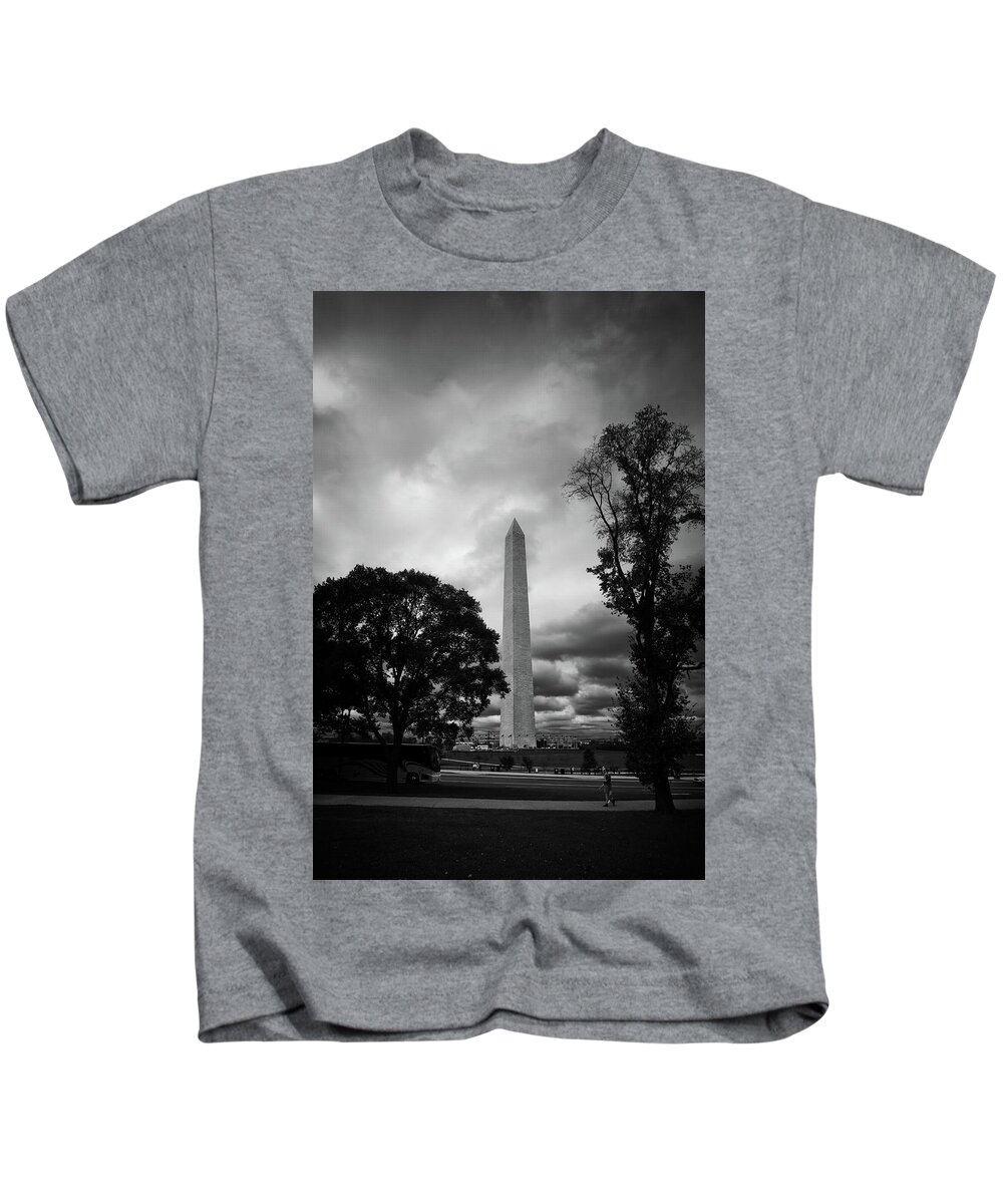 Clouds Kids T-Shirt featuring the photograph The Washington Monument by George Taylor