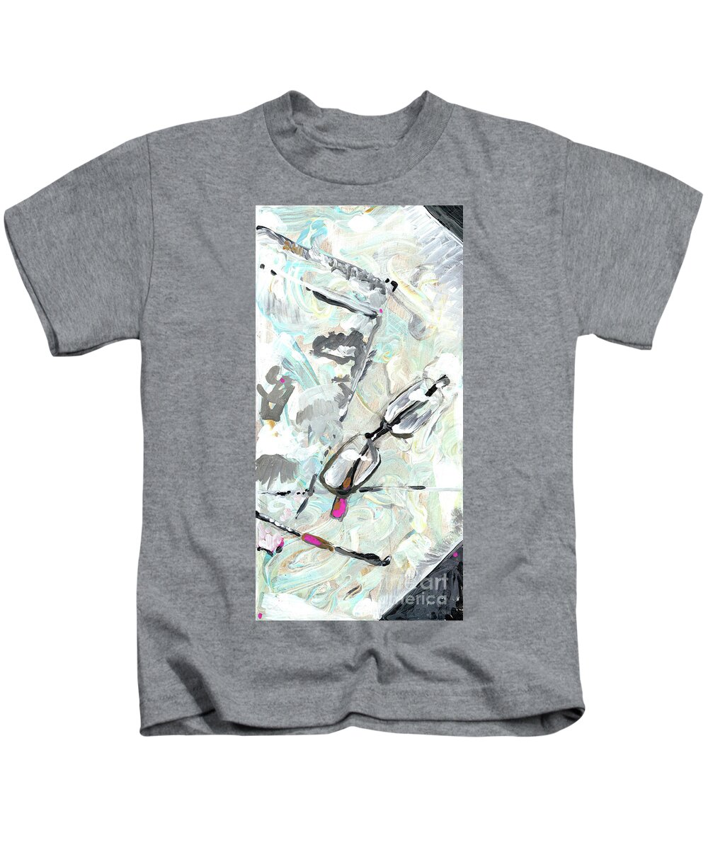 Still Life Kids T-Shirt featuring the painting This Is Why I Hate Needles by Joseph A Langley