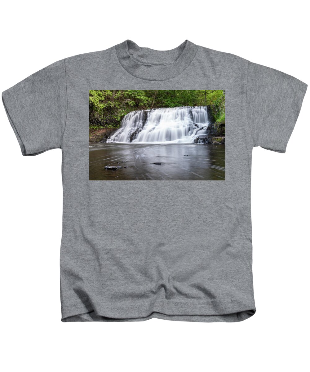 Background Kids T-Shirt featuring the photograph Wadsworth Falls in Middletown, Connecticut U.S.A. by Kyle Lee