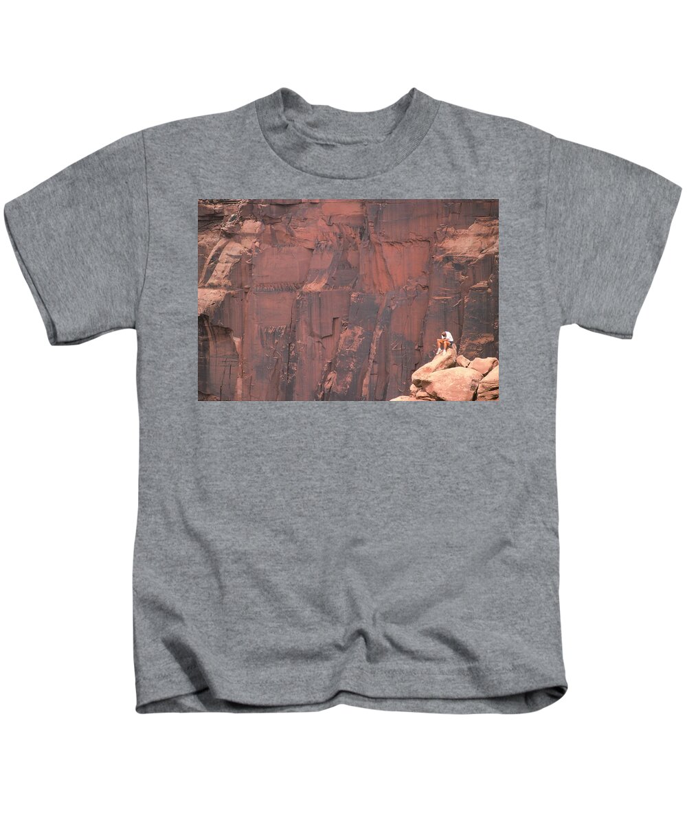Moab Utah Kids T-Shirt featuring the photograph Well Deserved Rest by Marty Klar