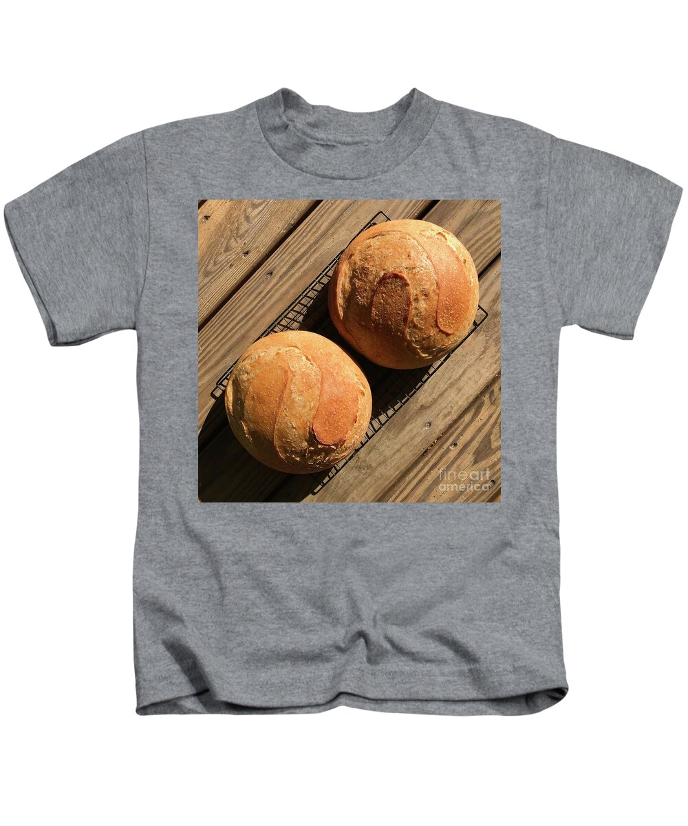 Bread Kids T-Shirt featuring the photograph White and Rye Sourdough S's by Amy E Fraser