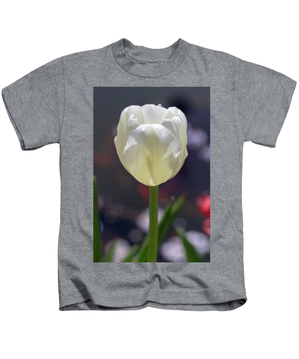 Flower Kids T-Shirt featuring the photograph White Tulip by Dawn Cavalieri