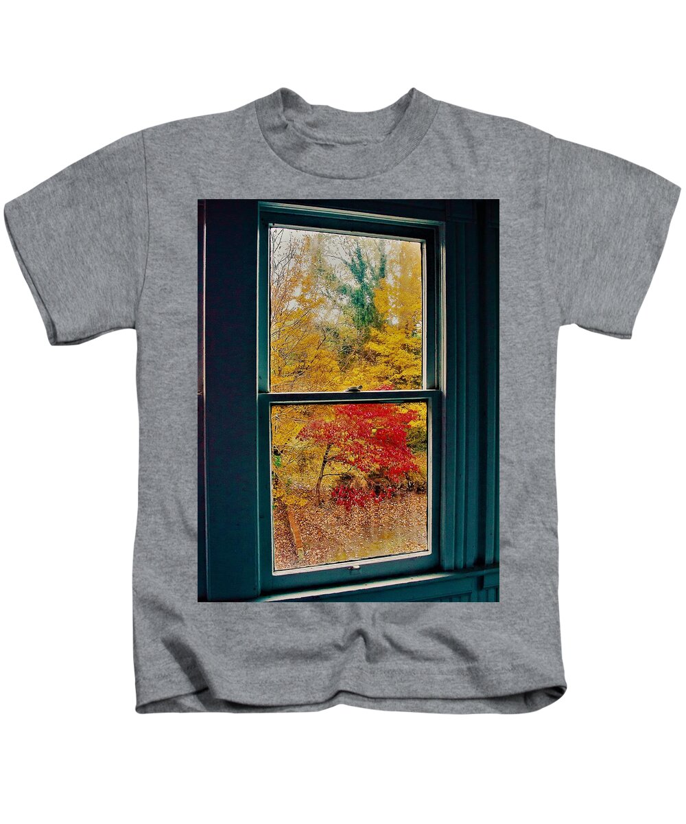 Winter Kids T-Shirt featuring the photograph Winter Window by Randy Sylvia