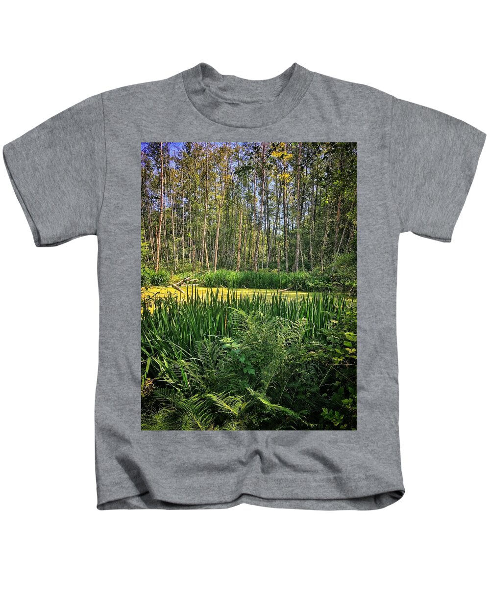 Yellow Kids T-Shirt featuring the photograph Forest Pond by Jerry Abbott