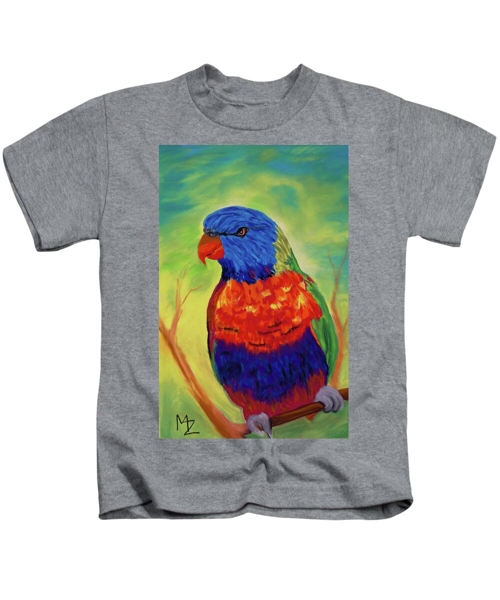 Lorikeet Kids T-Shirt featuring the pastel You're Having a Bad Day? by Margaret Zabor