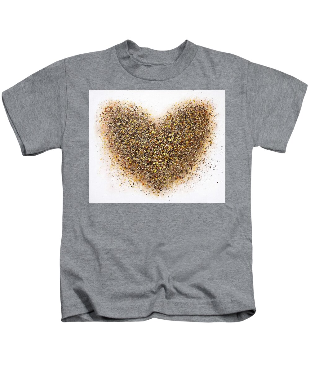 Heart Kids T-Shirt featuring the painting Heart of Gold #1 by Amanda Dagg