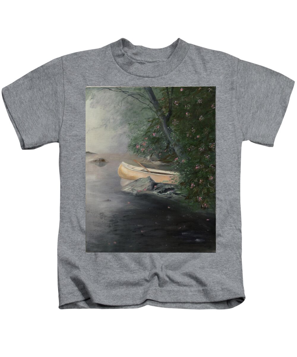 Canoe Kids T-Shirt featuring the painting Lazy Afternoon by Juliette Becker