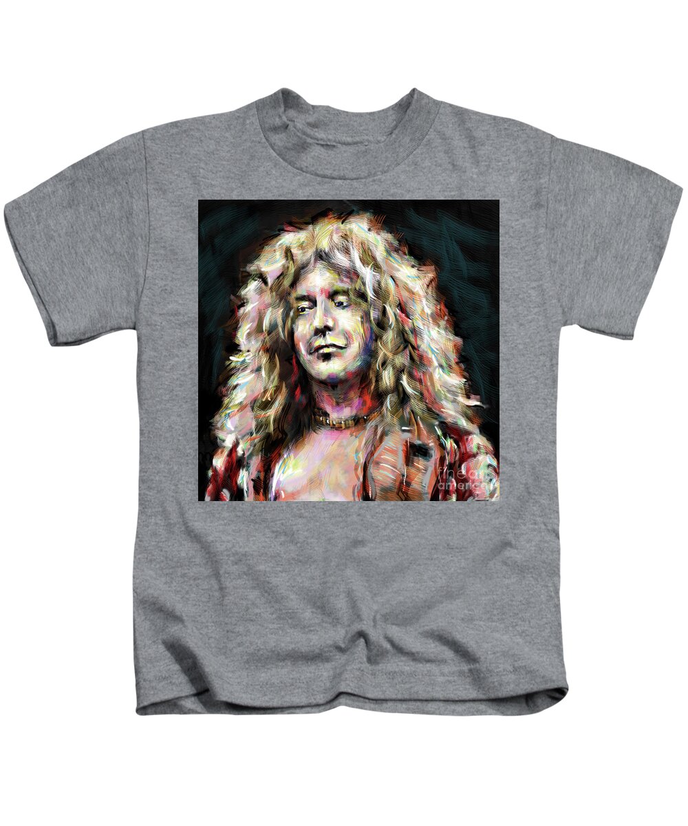 Led Robert Plant Kids T-Shirt by Ryan Rock Artist - Pixels