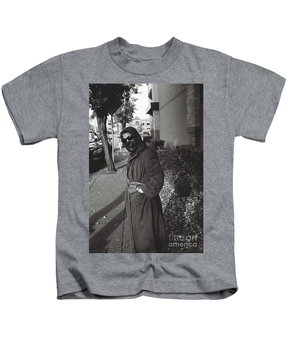 Street Photography Kids T-Shirt featuring the photograph Masked #1 by Chriss Pagani