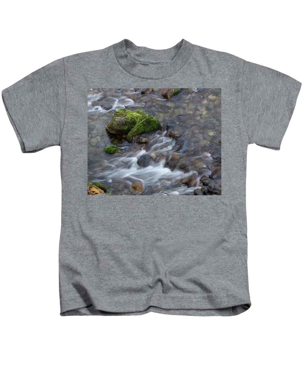 Yosemite National Park Kids T-Shirt featuring the photograph South Fork Merced River Detail by Brett Harvey