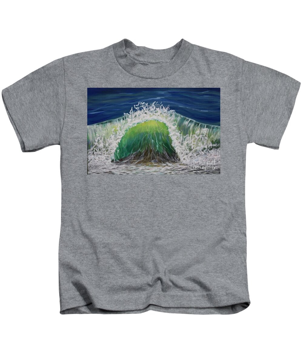 Wave Kids T-Shirt featuring the painting Wave by Monika Shepherdson