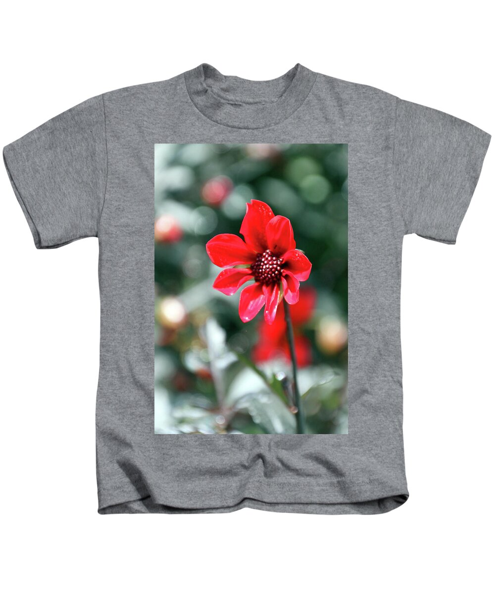 Flower Kids T-Shirt featuring the photograph Red Bokeh #1 by Carolyn Stagger Cokley