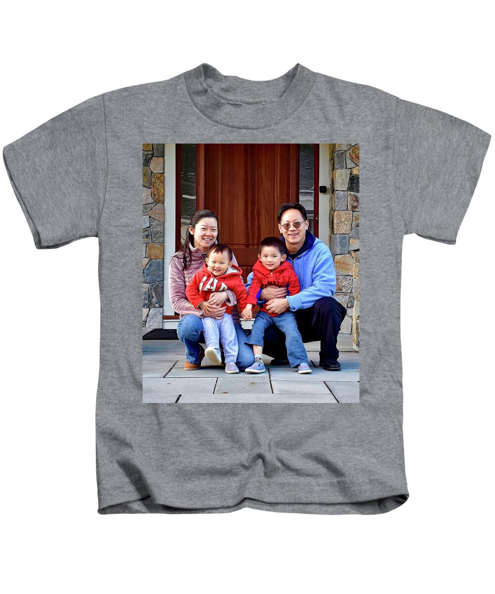Family Kids T-Shirt featuring the photograph The Chen Family #1 by Monika Salvan