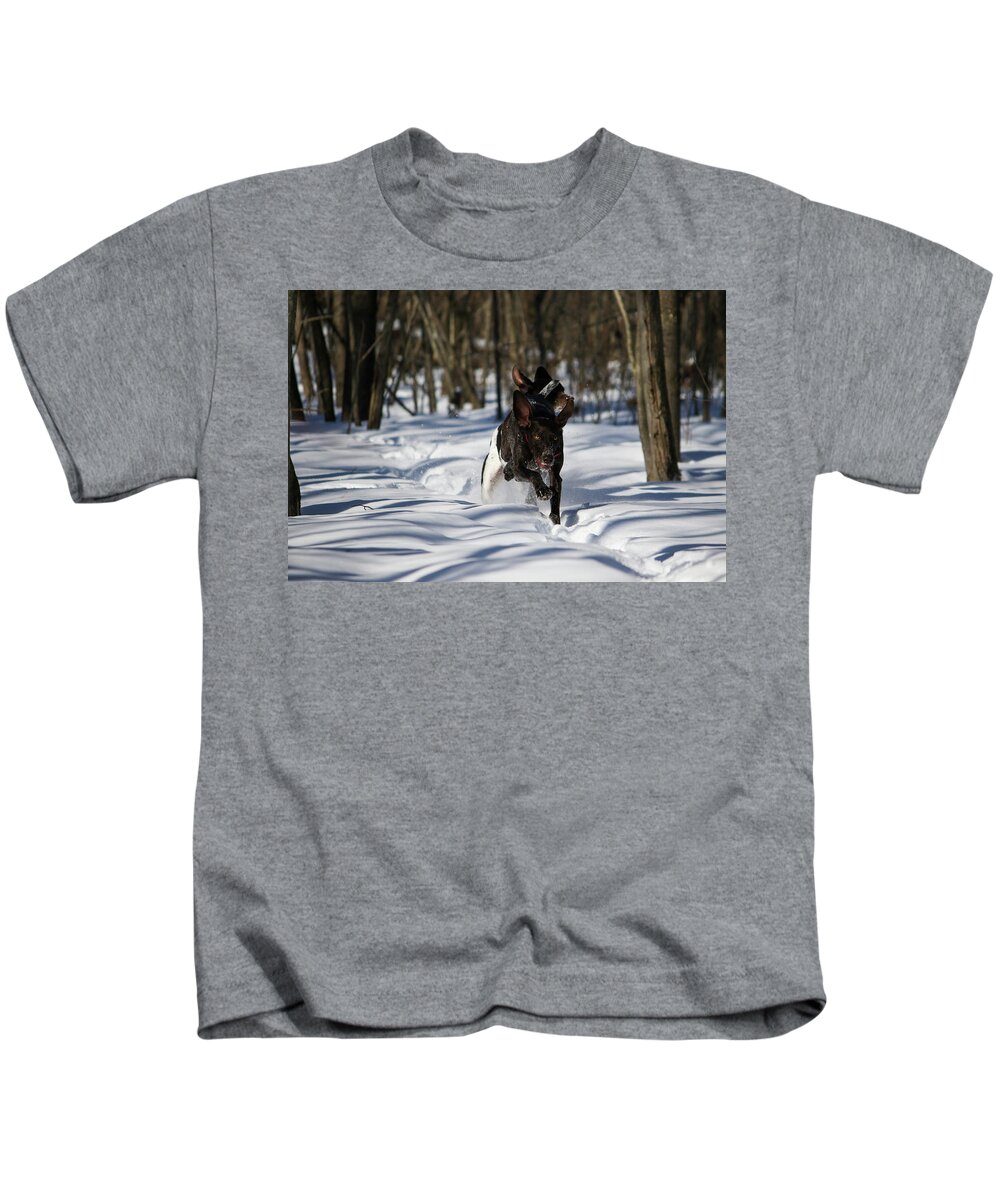 Gsp Kids T-Shirt featuring the photograph Winter Fun #1 by Brook Burling