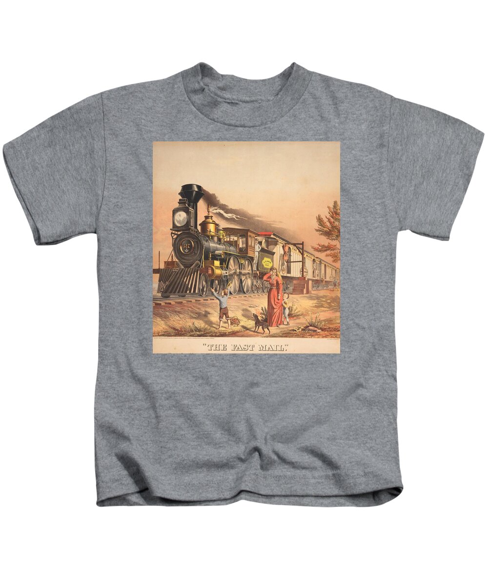 Americana Kids T-Shirt featuring the digital art 1875 Fast Mail by Kim Kent