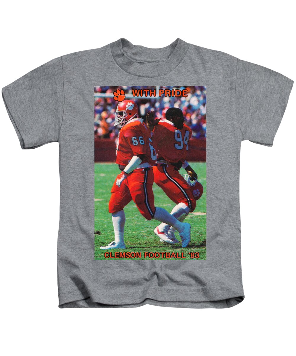 Clemson Tigers Kids T-Shirt featuring the mixed media 1983 Clemson Football by Row One Brand