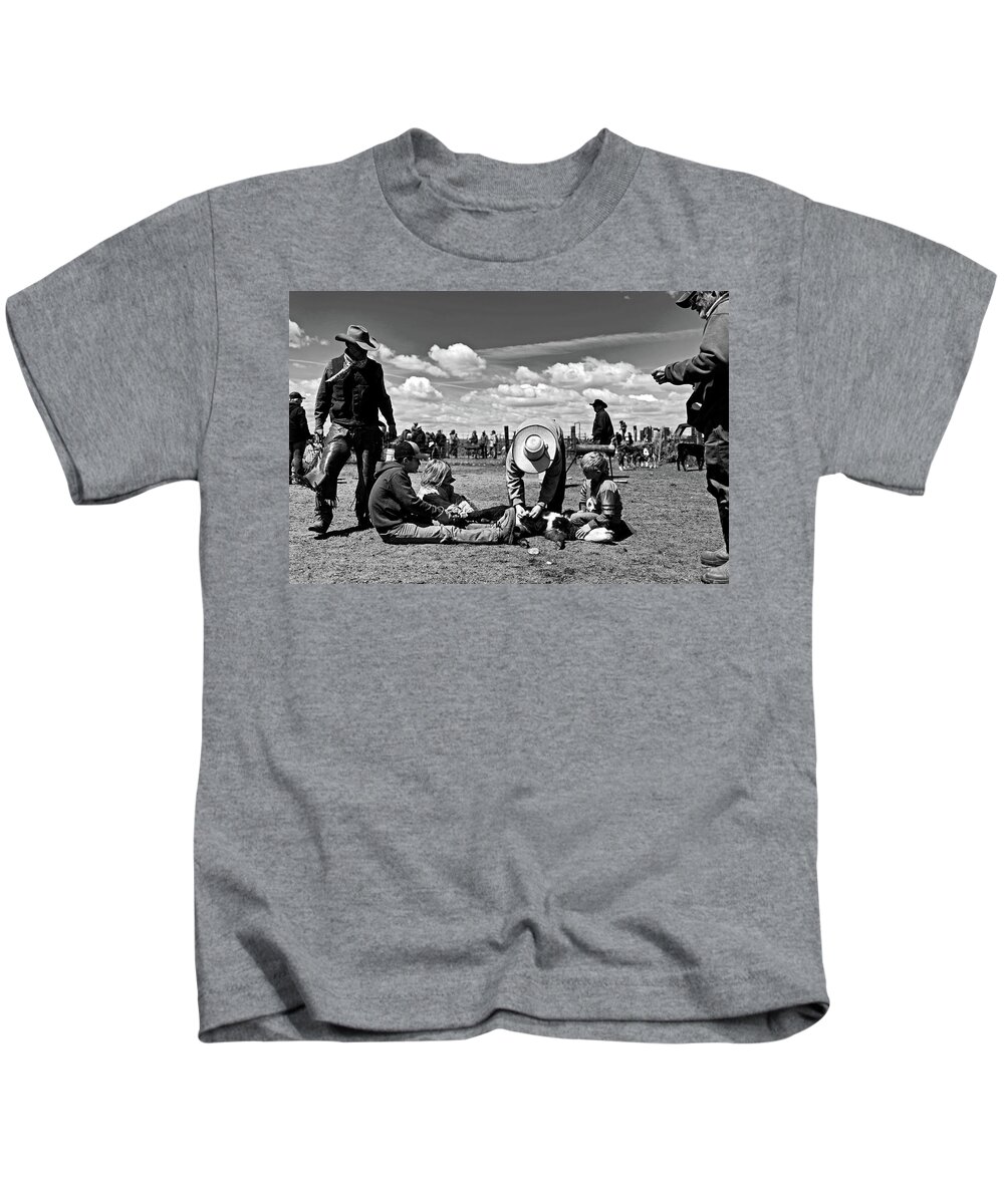 Ranch Kids T-Shirt featuring the photograph Branding #3 by Julieta Belmont