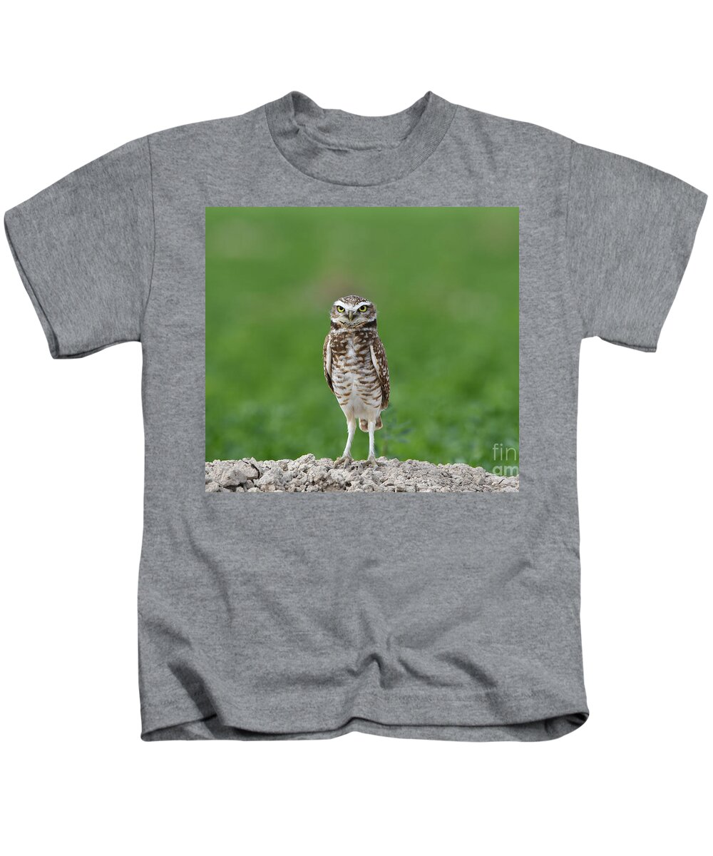 Burrowing Owl Kids T-Shirt featuring the digital art Burrowing Owl #2 by Tammy Keyes