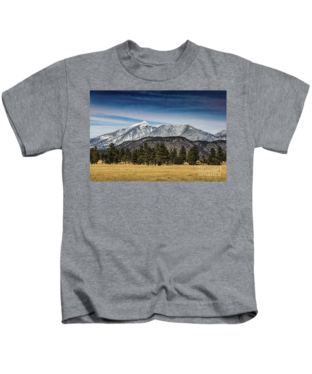 America Kids T-Shirt featuring the photograph San Francisco Peaks, Arizona by Thomas Marchessault