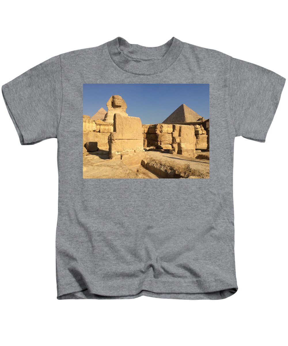 Giza Kids T-Shirt featuring the photograph Great Sphinx #21 by Trevor Grassi