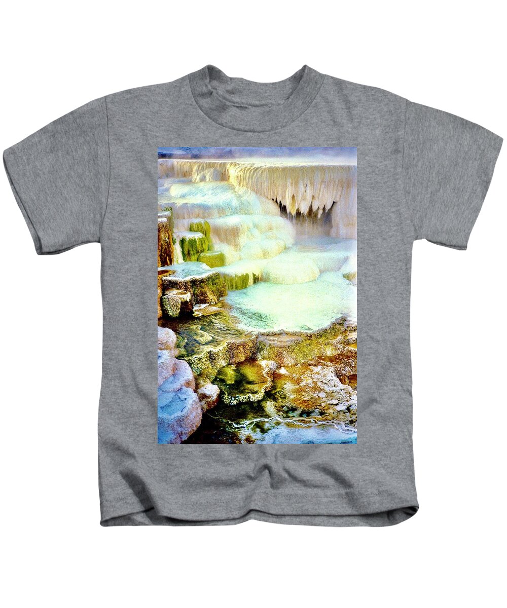  Kids T-Shirt featuring the photograph Mammoth Terraces #4 by Gordon James